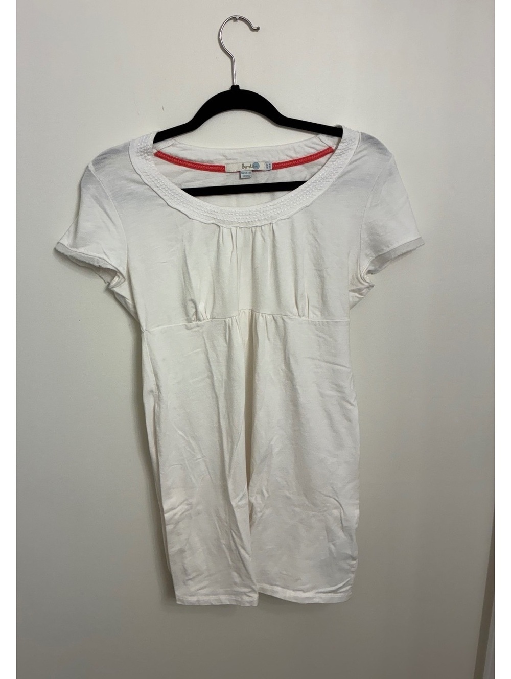 Vintage/Classic Boden White Cotton Scoop Neck Dress Tunic Size 8